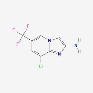 molecular formula C8H5ClF3N3 B1432614 8-Chloro-6-(trifluoromethyl)imidazo[1,2-a]pyridin-2-amine CAS No. 1519599-84-8