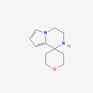 molecular formula C11H16N2O B1432618 3',4'-dihydro-2'H-spiro[oxane-4,1'-pyrrolo[1,2-a]pyrazine] CAS No. 1542441-75-7