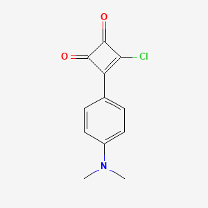 molecular formula C12H10ClNO2 B14326187 3-Chloro-4-[4-(dimethylamino)phenyl]cyclobut-3-ene-1,2-dione CAS No. 107885-40-5