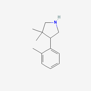 molecular formula C13H19N B1432620 3,3-Dimethyl-4-(o-tolyl)pyrrolidine CAS No. 1781518-36-2
