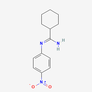 molecular formula C13H17N3O2 B14326222 N'-(4-nitrophenyl)cyclohexanecarboximidamide CAS No. 111833-13-7