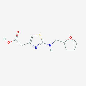molecular formula C10H14N2O3S B1432623 2-(2-{[(Oxolan-2-yl)methyl]amino}-1,3-thiazol-4-yl)acetic acid CAS No. 1484149-95-2