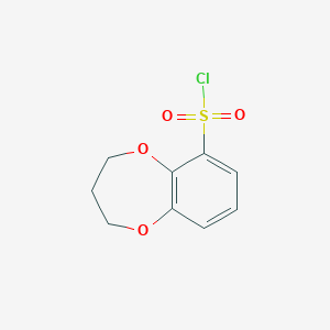 molecular formula C9H9ClO4S B1432624 3,4-dihydro-2H-1,5-benzodioxepine-6-sulfonyl chloride CAS No. 1049731-09-0