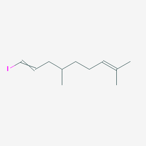 molecular formula C11H19I B14326258 1-Iodo-4,8-dimethylnona-1,7-diene CAS No. 104761-26-4