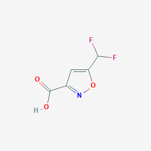 molecular formula C5H3F2NO3 B1432631 5-(Difluoromethyl)-1,2-oxazole-3-carboxylic acid CAS No. 1785023-01-9