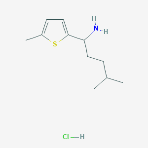 molecular formula C11H20ClNS B1432634 4-Methyl-1-(5-methylthiophen-2-yl)pentan-1-amine hydrochloride CAS No. 1864056-21-2