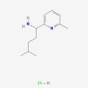 molecular formula C12H21ClN2 B1432635 4-Methyl-1-(6-methylpyridin-2-yl)pentan-1-amine hydrochloride CAS No. 1864072-79-6