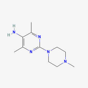 molecular formula C11H19N5 B1432638 4,6-Dimethyl-2-(4-methylpiperazin-1-yl)pyrimidin-5-amine CAS No. 1520867-55-3