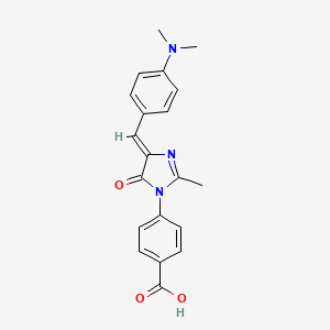 molecular formula C20H19N3O3 B14326384 p-(4-(p-(Dimethylamino)benzylidene)-2-methyl-5-oxo-2-imidazolin-1-yl)benzoic acid CAS No. 100067-42-3