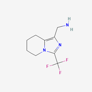 molecular formula C9H12F3N3 B1432651 (3-(Trifluoromethyl)-5,6,7,8-tetrahydroimidazo[1,5-a]pyridin-1-yl)methanamine CAS No. 1784336-45-3