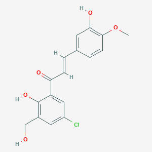 molecular formula C17H15ClO5 B14326544 Acrylophenone, 5'-chloro-2'-hydroxy-3'-hydroxymethyl-3-(m-hydroxy-p-methoxyphenyl)- CAS No. 108051-43-0
