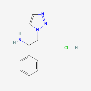 molecular formula C10H13ClN4 B1432660 1-phenyl-2-(1H-1,2,3-triazol-1-yl)ethan-1-amine hydrochloride CAS No. 1824062-67-0