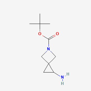molecular formula C10H18N2O2 B1432663 Tert-butyl 1-amino-5-azaspiro[2.3]hexane-5-carboxylate CAS No. 1547059-89-1
