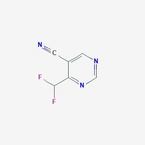molecular formula C6H3F2N3 B1432668 4-(二氟甲基)嘧啶-5-碳腈 CAS No. 1427195-45-6