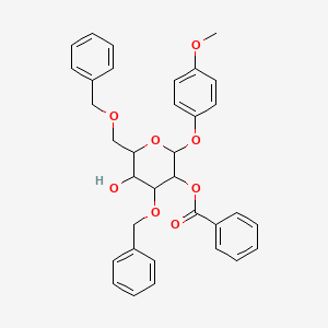 molecular formula C34H34O8 B1432670 4-Methoxyphenyl 2-O-Benzoyl-3,6-di-O-benzyl-beta-D-glucopyranoside CAS No. 1393898-89-9