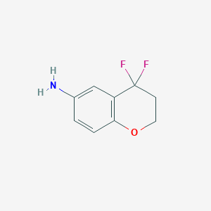 molecular formula C9H9F2NO B1432675 4,4-二氟色苷-6-胺 CAS No. 1187968-09-7