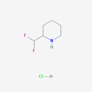 molecular formula C6H12ClF2N B1432677 2-(Difluoromethyl)piperidine hydrochloride CAS No. 1255666-66-0