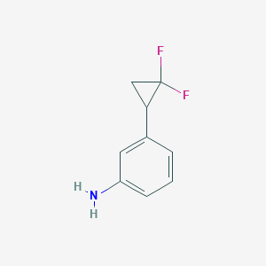 molecular formula C9H9F2N B1432679 3-(2,2-Difluorocyclopropyl)aniline CAS No. 928248-52-6