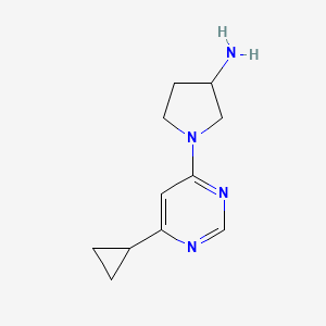 molecular formula C11H16N4 B1432685 1-(6-Cyclopropylpyrimidin-4-yl)pyrrolidin-3-amine CAS No. 1557135-93-9