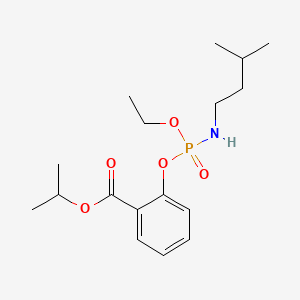 molecular formula C17H28NO5P B14326903 Propan-2-yl 2-({ethoxy[(3-methylbutyl)amino]phosphoryl}oxy)benzoate CAS No. 103982-00-9