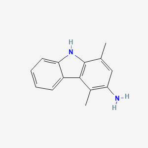molecular formula C14H14N2 B14327048 1,4-Dimethyl-3-aminocarbazole CAS No. 111249-52-6
