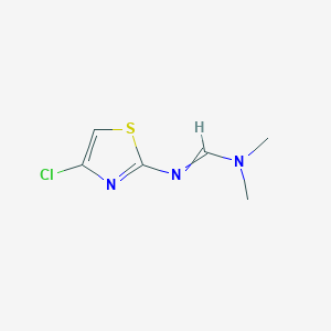 molecular formula C6H8ClN3S B14327094 N'-(4-Chloro-1,3-thiazol-2-yl)-N,N-dimethylmethanimidamide CAS No. 104688-08-6