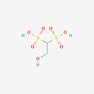 molecular formula C2H6O7S2 B14327128 2-Hydroxyethane-1,1-disulfonic acid CAS No. 104473-66-7
