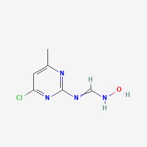 molecular formula C6H7ClN4O B14327277 N'-(4-chloro-6-methylpyrimidin-2-yl)-N-hydroxymethanimidamide CAS No. 108789-58-8