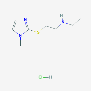 molecular formula C8H16ClN3S B1432758 N-ethyl-2-((1-methyl-1H-imidazol-2-yl)thio)ethan-1-amine hydrochloride CAS No. 1864053-93-9