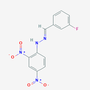 molecular formula C13H9FN4O4 B143277 N-[(E)-(3-氟苯基)亚甲基氨基]-2,4-二硝基苯胺 CAS No. 346-61-2