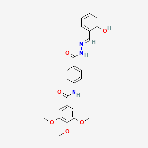 molecular formula C24H23N3O6 B14328268 N-[4-[[(E)-(2-hydroxyphenyl)methylideneamino]carbamoyl]phenyl]-3,4,5-trimethoxybenzamide CAS No. 100278-47-5