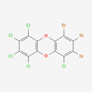 molecular formula C12Br3Cl5O2 B14328306 Dibenzo(b,e)(1,4)dioxin, tribromopentachloro- CAS No. 107207-43-2