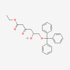 molecular formula C27H28O5 B14328437 Ethyl 5-hydroxy-3-oxo-6-(triphenylmethoxy)hexanoate CAS No. 110388-34-6
