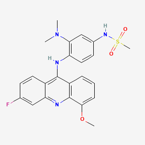 molecular formula C23H23FN4O3S B14328534 Methanesulfonamide, N-(3-(dimethylamino)-4-((3-fluoro-5-methoxy-9-acridinyl)amino)phenyl)- CAS No. 106521-57-7