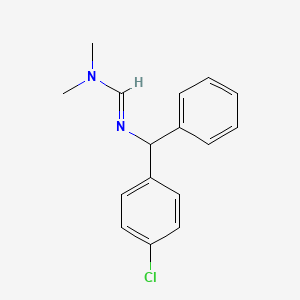 molecular formula C16H17ClN2 B14328553 N'-(alpha-(4-Chlorophenyl)benzyl)-N,N-dimethylformamidine CAS No. 101398-51-0