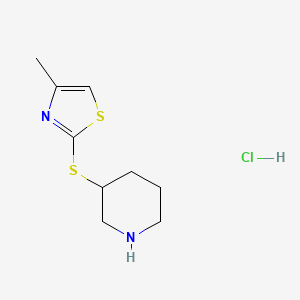 molecular formula C9H15ClN2S2 B1432858 4-Methyl-2-(piperidin-3-ylthio)thiazole hydrochloride CAS No. 1864062-17-8
