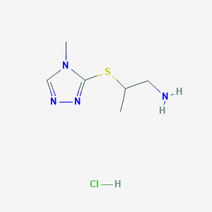 2-((4-methyl-4H-1,2,4-triazol-3-yl)thio)propan-1-amine hydrochloride