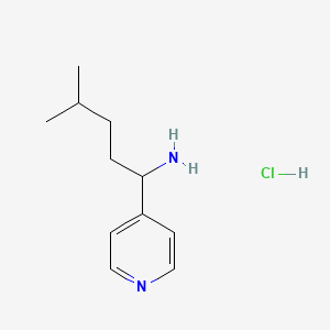 4-Methyl-1-(pyridin-4-yl)pentan-1-amine hydrochloride