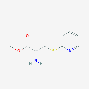 molecular formula C10H14N2O2S B1432886 Methyl 2-amino-3-(pyridin-2-ylthio)butanoate CAS No. 1706430-57-0