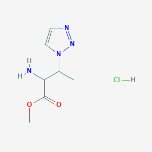 molecular formula C7H13ClN4O2 B1432903 methyl 2-amino-3-(1H-1,2,3-triazol-1-yl)butanoate hydrochloride CAS No. 1822514-31-7