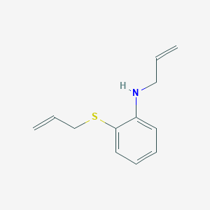 molecular formula C12H15NS B14329086 Benzenamine, N-2-propenyl-2-(2-propenylthio)- CAS No. 102968-93-4