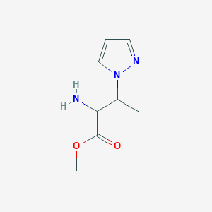 molecular formula C8H13N3O2 B1432921 methyl 2-amino-3-(1H-pyrazol-1-yl)butanoate CAS No. 1706429-92-6