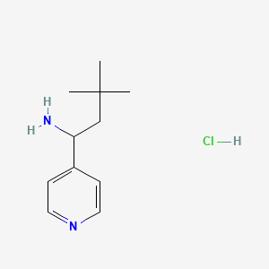 molecular formula C11H19ClN2 B1432928 3,3-Dimethyl-1-(pyridin-4-yl)butan-1-amine hydrochloride CAS No. 1864060-66-1