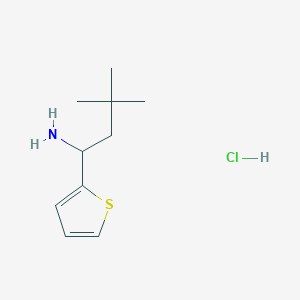 molecular formula C10H18ClNS B1432929 3,3-Dimethyl-1-(thiophen-2-yl)butan-1-amine hydrochloride CAS No. 1864063-07-9