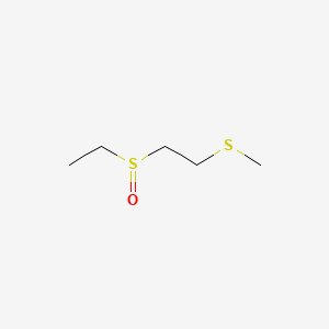 molecular formula C5H12OS2 B14329303 Ethane, 1-(ethylsulfinyl)-2-(methylthio)- CAS No. 104960-30-7