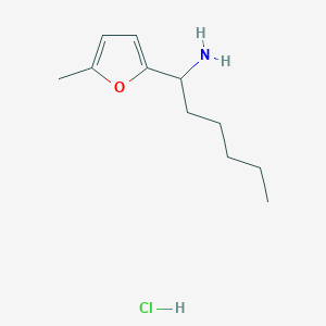 molecular formula C11H20ClNO B1432931 1-(5-Methylfuran-2-yl)hexan-1-amine hydrochloride CAS No. 1864074-31-6