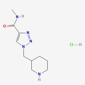 molecular formula C10H18ClN5O B1432935 N-甲基-1-(哌啶-3-基甲基)-1H-1,2,3-三唑-4-甲酰胺盐酸盐 CAS No. 1774898-45-1