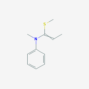 molecular formula C11H15NS B14329354 N-Methyl-N-[1-(methylsulfanyl)prop-1-en-1-yl]aniline CAS No. 111515-19-6