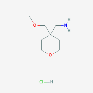 molecular formula C8H18ClNO2 B1432937 [4-(Methoxymethyl)oxan-4-yl]methanamine hydrochloride CAS No. 1385696-74-1