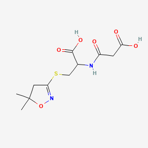 molecular formula C11H16N2O6S B1432939 3-(1-Carboxy-2-(5,5-dimethyl-4,5-dihydroisoxazol-3-ylthio)ethylamino)-3-oxopropanoic acid CAS No. 1544489-04-4